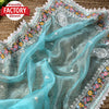 Sky Blue Pure Organza Multi-embroidery Partywear Saree