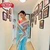 Sky Blue Pure Organza Multi-embroidery Partywear Saree