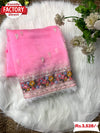 Pink Pure Organza Multi-embroidery Partywear Saree