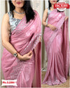 Pink Metallic Silk Partywear Saree