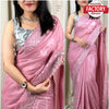 Pink Metallic Silk Partywear Saree