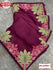 Wine Satin Silk Multi-embroidered Partywear Saree