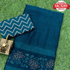 Teal Shimmer Chiffon Embroidered Partywear Saree