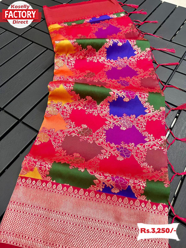 Pure Silk Multi-colour Partywear Saree