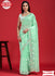 Light Green Georgette Chikankari Multi-embroidery Partywear Saree