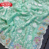 Light Green Georgette Chikankari Multi-embroidery Partywear Saree