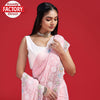 Pink Georgette Chikankari Multi-embroidery Partywear Saree