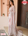 Peach Georgette Partywear Sequins Saree