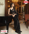 Black Georgette Sequins Partywear Saree