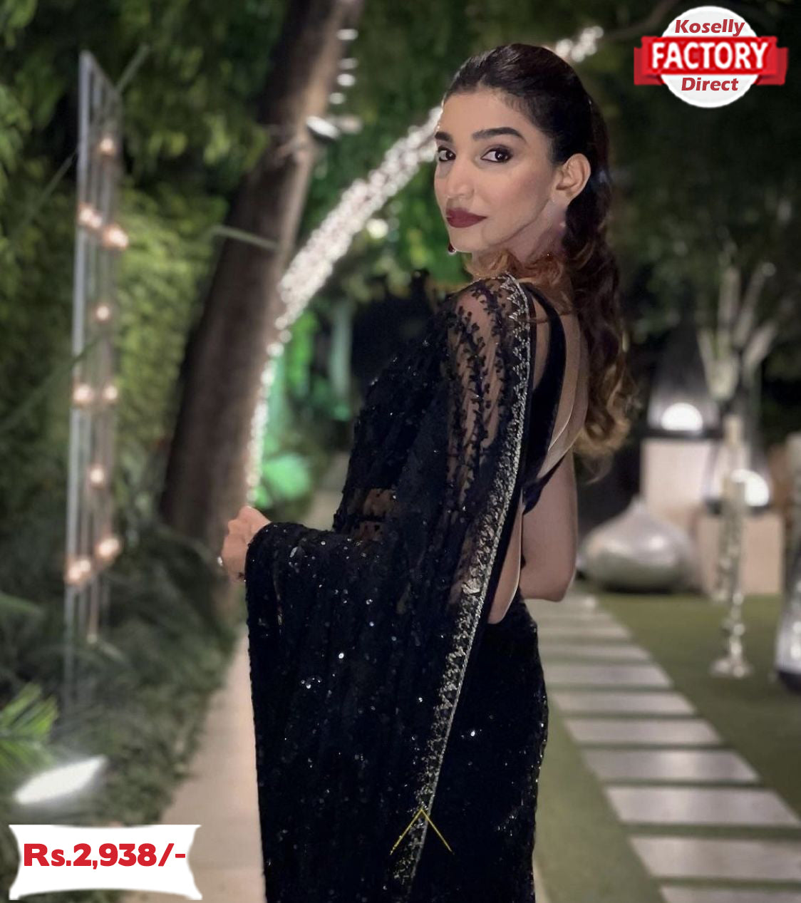 Buy this Black Coloured Poly Silk Embroidered Partywear Saree |  SLV2169S1161 Online from Leemboodi at an affordable price in India. |  Leemboodi.com – Surat supplier