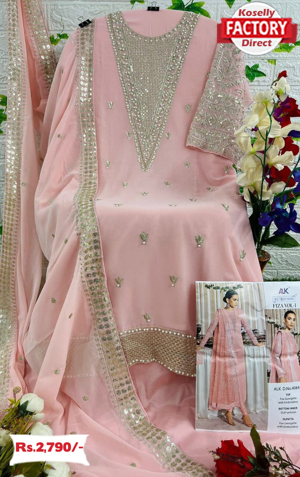 Pink Pakistani Partywear Georgette Suit