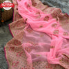 Pink Georgette Silk Multi-embroidered Partywear Saree