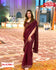 Maroon Soft Georgette Stone Work Partywear Saree