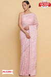 Pink Organza Embroidered Fancy Partywear Saree