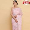 Pink Organza Embroidered Fancy Partywear Saree