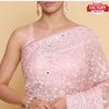 Pink Organza Embroidered Fancy Partywear Saree