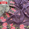 Twilight Lavender Pure Organza Multi-Embroidery Partywear Saree