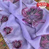 Lavender Soft Georgette Handwork Partywear Saree