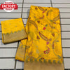 Yellow Pure Dola Silk Partywear Saree