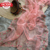 Peach Soft Organza Embroidered Partywear Saree