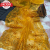 Yellow Pure Organza Partywear Embroidered Saree