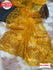 Yellow Pure Organza Partywear Embroidered Saree