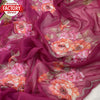 Pink Pure Georgette Silk Floral Handwork Partywear Saree