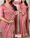 Pink Georgette Weaving And Embroidered Partywear Saree