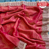 Pink Shimmer Chiffon Stone Work Partywear Saree