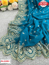 Mont Blue Pure Gazi Organza Multi-embroidered Partywear Saree