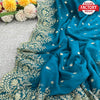 Mont Blue Pure Gazi Organza Multi-embroidered Partywear Saree