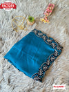 Deep Blue Pure Chiffon Partywear Saree With Zircon Embroidery