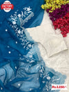 Royal Blue Pure Soft Organza Embroidered Partywear Saree With Readymade Blouse