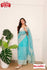 Sky Blue Soft Organza Chikankari Partywear Saree