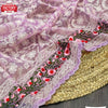 Pink Organza Chikankari Partywear Saree