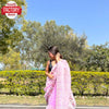 Pink Organza Chikankari Partywear Saree