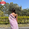 Pink Organza Chikankari Partywear Saree