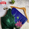 Royal Blue Organza Silk Handwork Partywear Saree