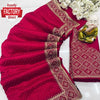 Hot Pink Vichitra Silk Partywear Saree