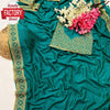 Sea Green Vichitra Silk Partywear Saree