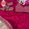 Hot Pink Vichitra Silk Partywear Saree