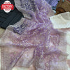 Lavender Pure Organza Chikankari Work Partywear Saree