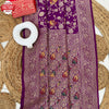 Purple Viscose Paithani Silk Partywear Saree