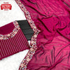 Wine Blooming Vichitra Multi-matte Sequins Partywear Saree