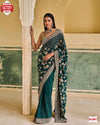 Morpich Faux Georgette Partywear Zari Sequins Work Saree