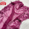 Wine Pure Organza Thread And Sequins Partywear Saree