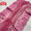 Nude Pink Pure Organza Thread And Sequins Partywear Saree