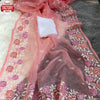 Pink Pure Soft Organza Multi-embroidery Partywear Saree