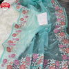 Sky Blue Pure Soft Organza Multi-embroidery Partywear Saree