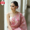 Pink Pure Soft Organza Multi-embroidery Partywear Saree